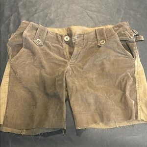 Cream Cargo Corduroy Shorts